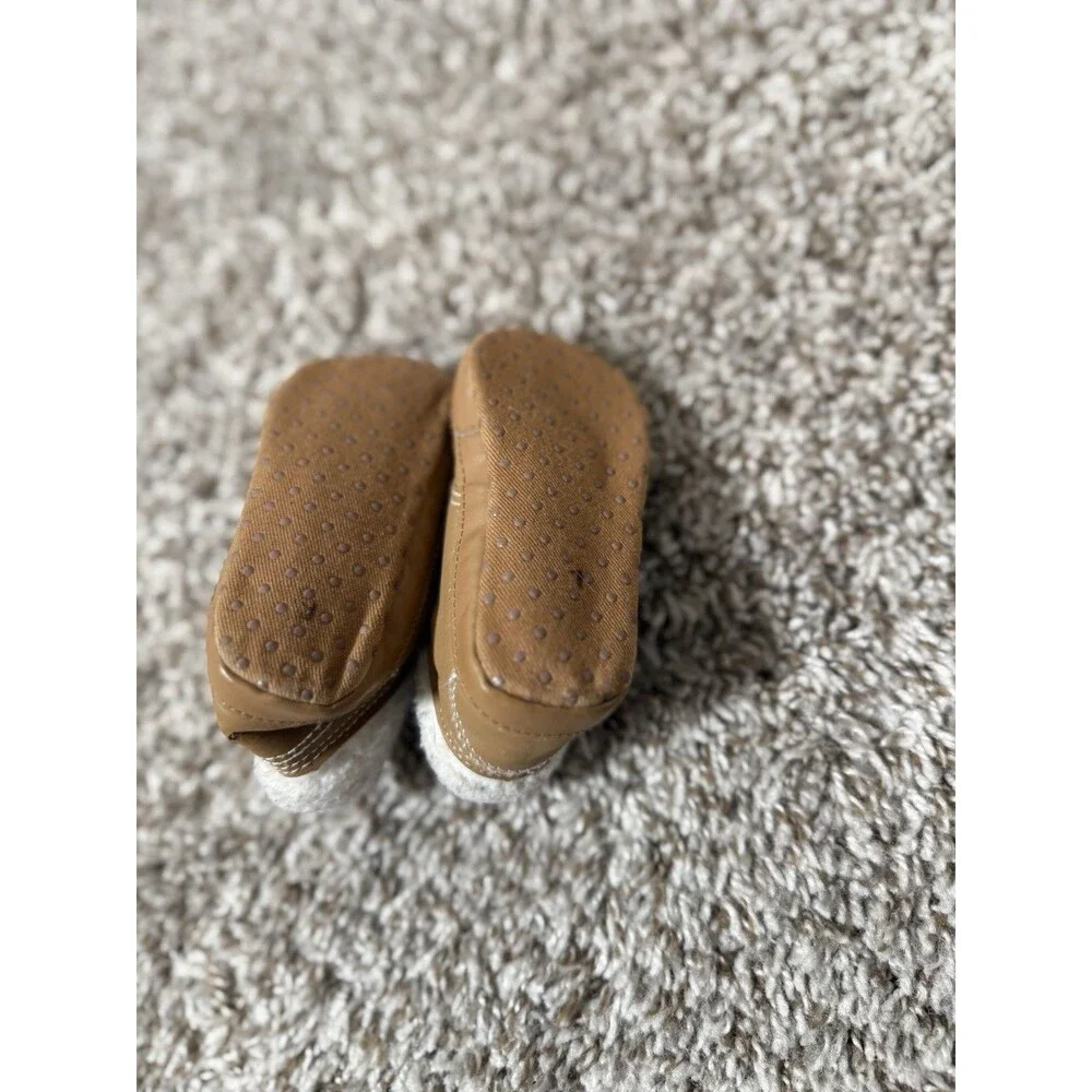 Toddler Boys Brown Sherpa Lined Booties Faux Leather Shoes Size 12M